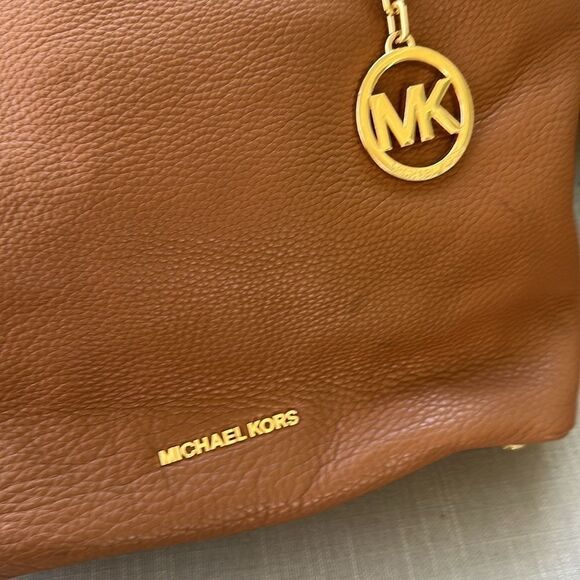 Michael Kors Cognac Leather Brooke Medium Tote/Crossbody Bag - Picture 4 of 11